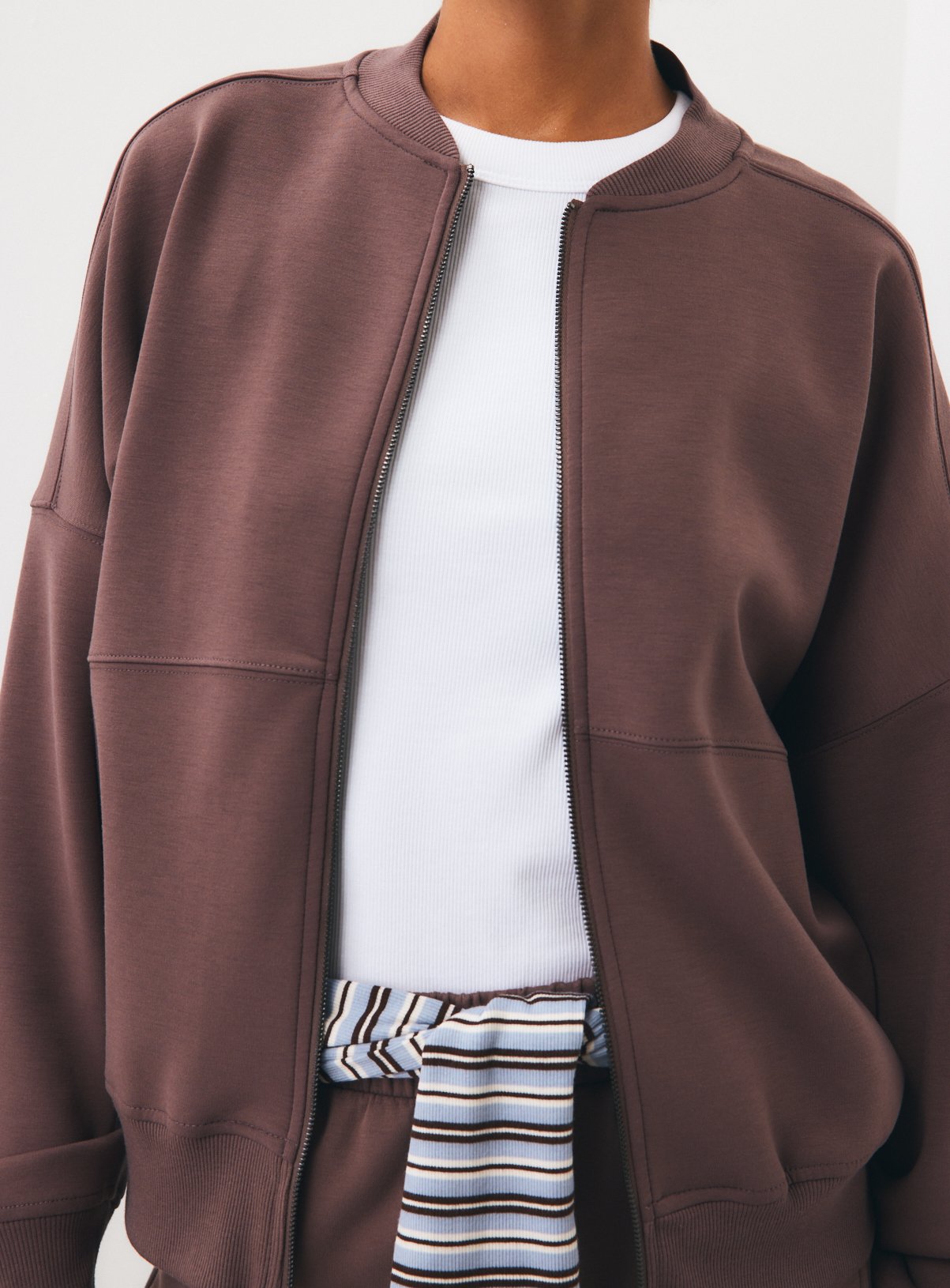 Purple Jersey Bomber Jacket XS - Image 3 thumbnail